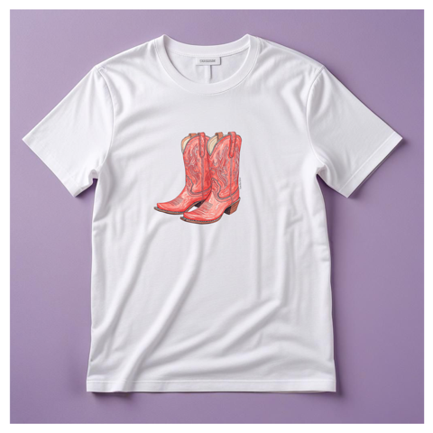 Coral Cowgirl Kicks Classic Tee